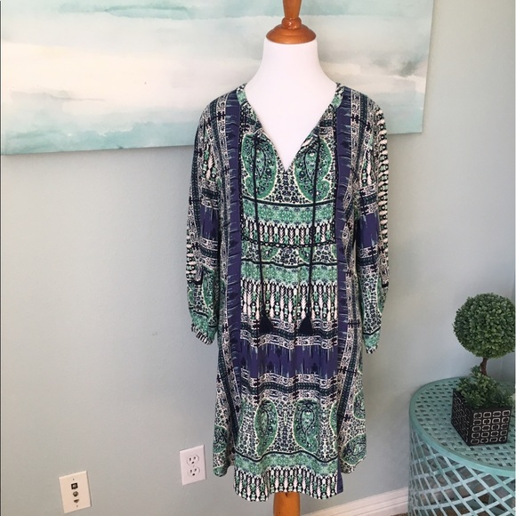 Lucky Shirtdress Tunic Paisley Dress - Picture 2 of 7
